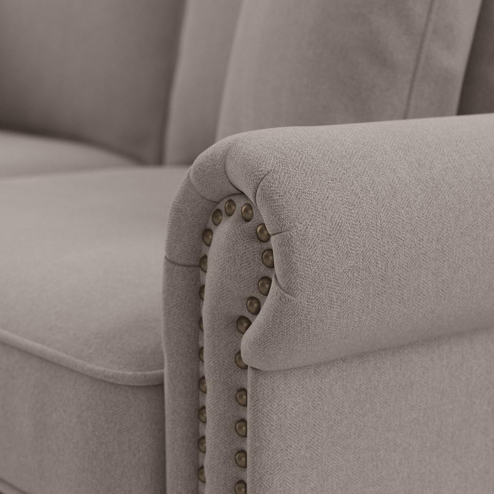 Bush Furniture Coventry 73W Sofa, Beige Herringbone Fabric. Picture 5