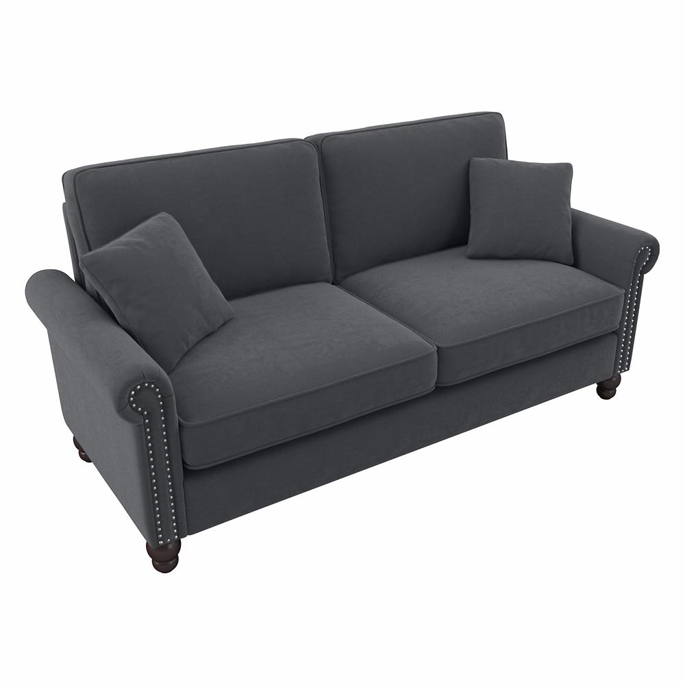 Bush Furniture Coventry 73W Sofa, Dark Gray Microsuede Fabric. The main picture.