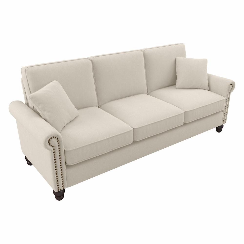Bush Furniture Coventry 85W Sofa, Cream Herringbone Fabric. Picture 1