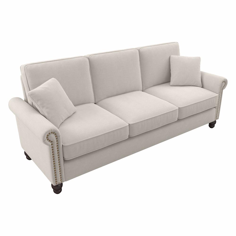 Bush Furniture Coventry 85W Sofa, Light Beige Microsuede Fabric. Picture 1