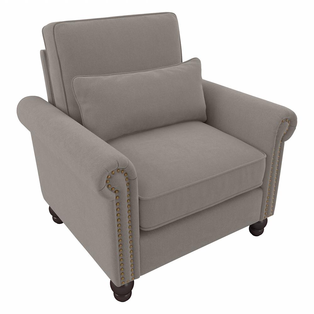 Bush Furniture Coventry Accent Chair with Arms, Beige Herringbone Fabric. Picture 1
