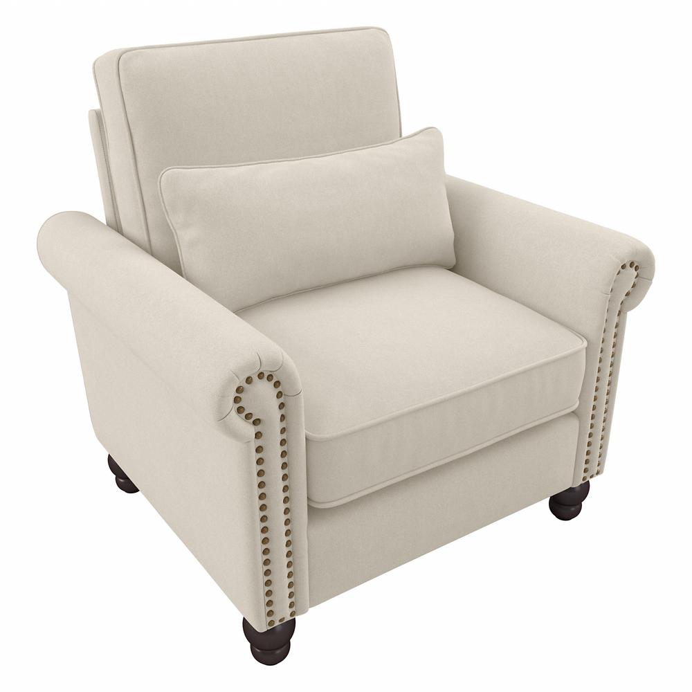Bush Furniture Coventry Accent Chair with Arms, Cream Herringbone Fabric. Picture 1
