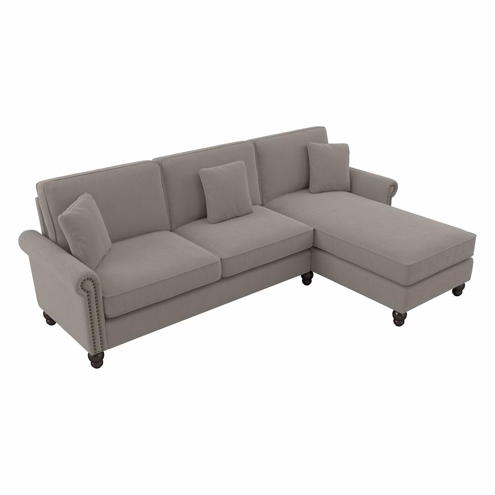 Bush Furniture Coventry 102W Sectional Couch , Beige Herringbone Fabric. Picture 1
