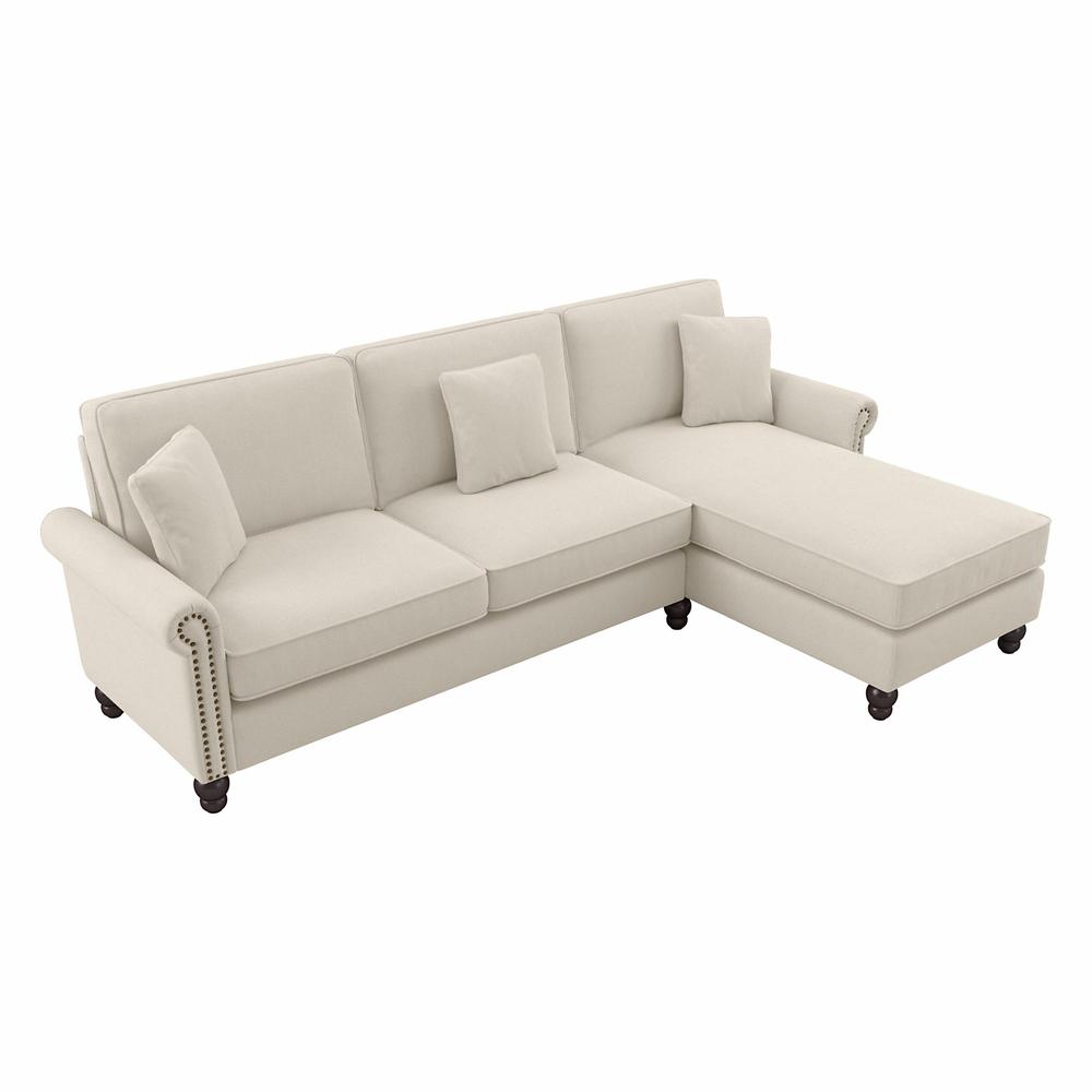 Bush Furniture Coventry 102W Sectional Couch , Cream Herringbone Fabric. The main picture.