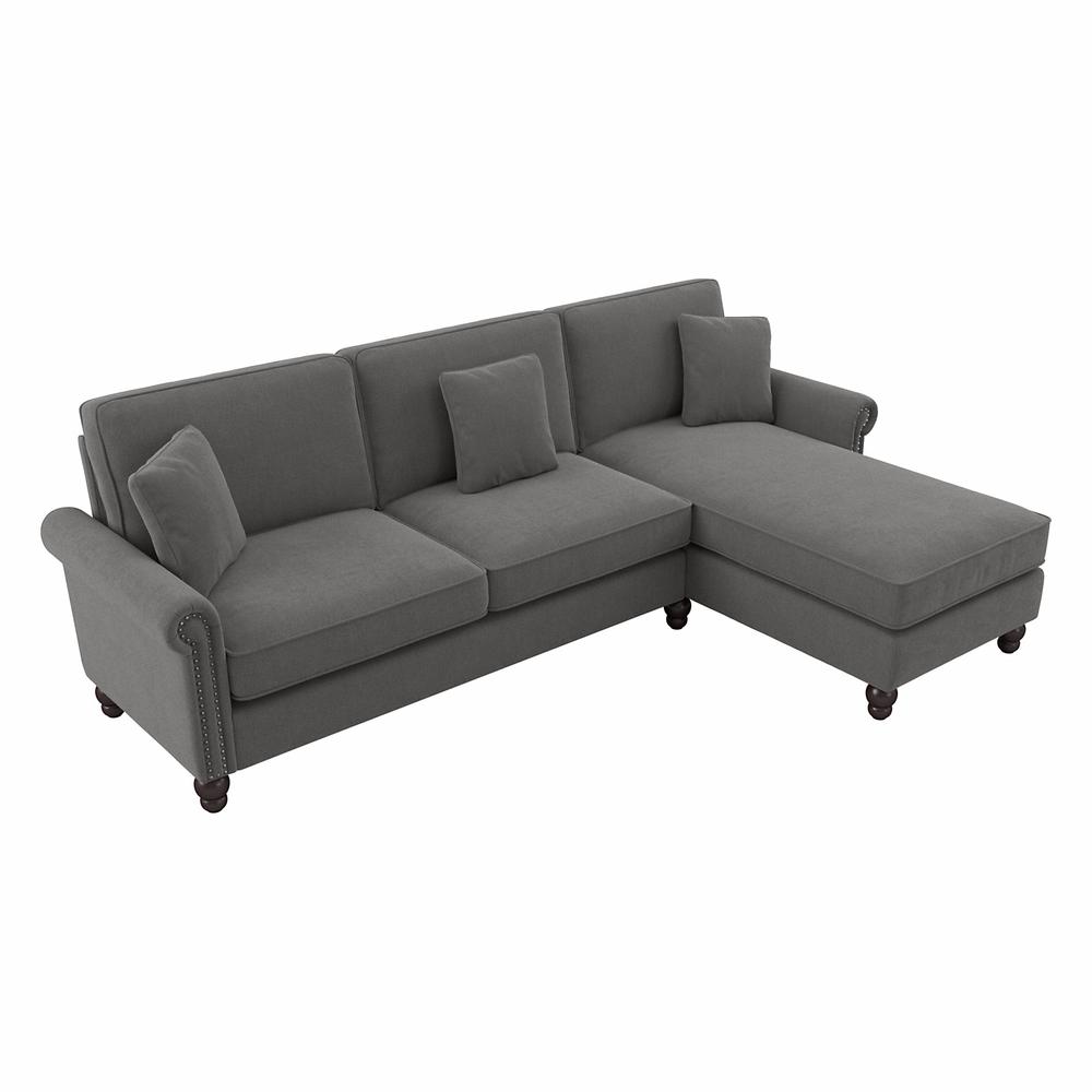 Bush Furniture Coventry 102W Sectional Couch , French Gray Herringbone Fabric. Picture 1