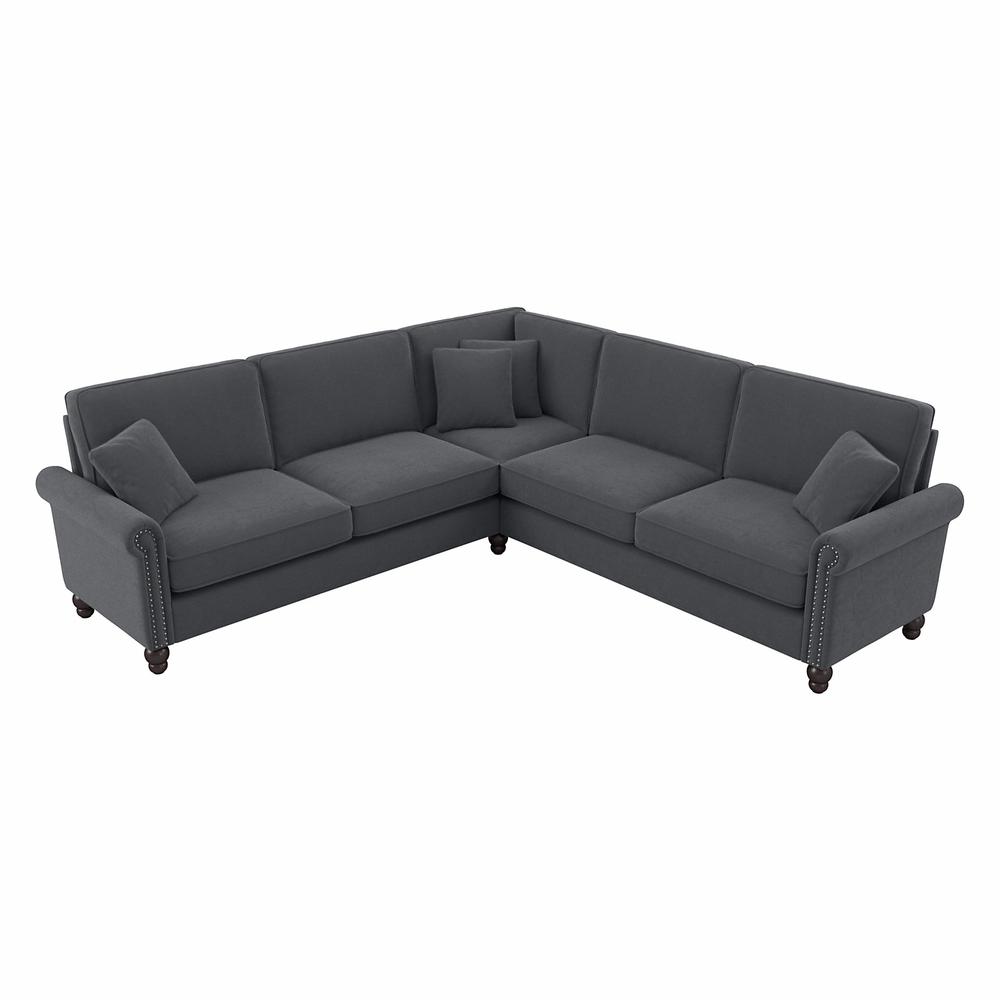 Bush Furniture Coventry 99W L Shaped Sectional Couch, Dark Gray Microsuede Fabric. Picture 1