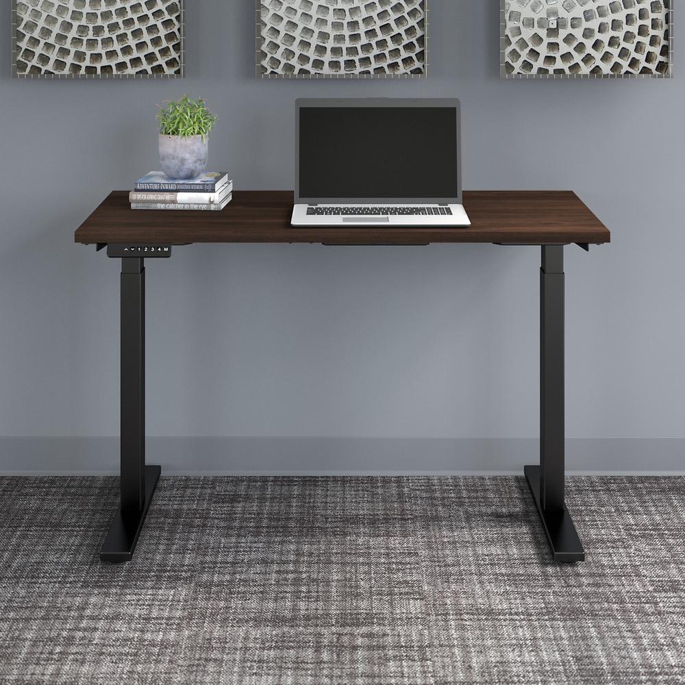 Move 60 Series by 48W x 24D Height Adjustable Standing Desk, Black Walnut/Black Powder Coat. Picture 2