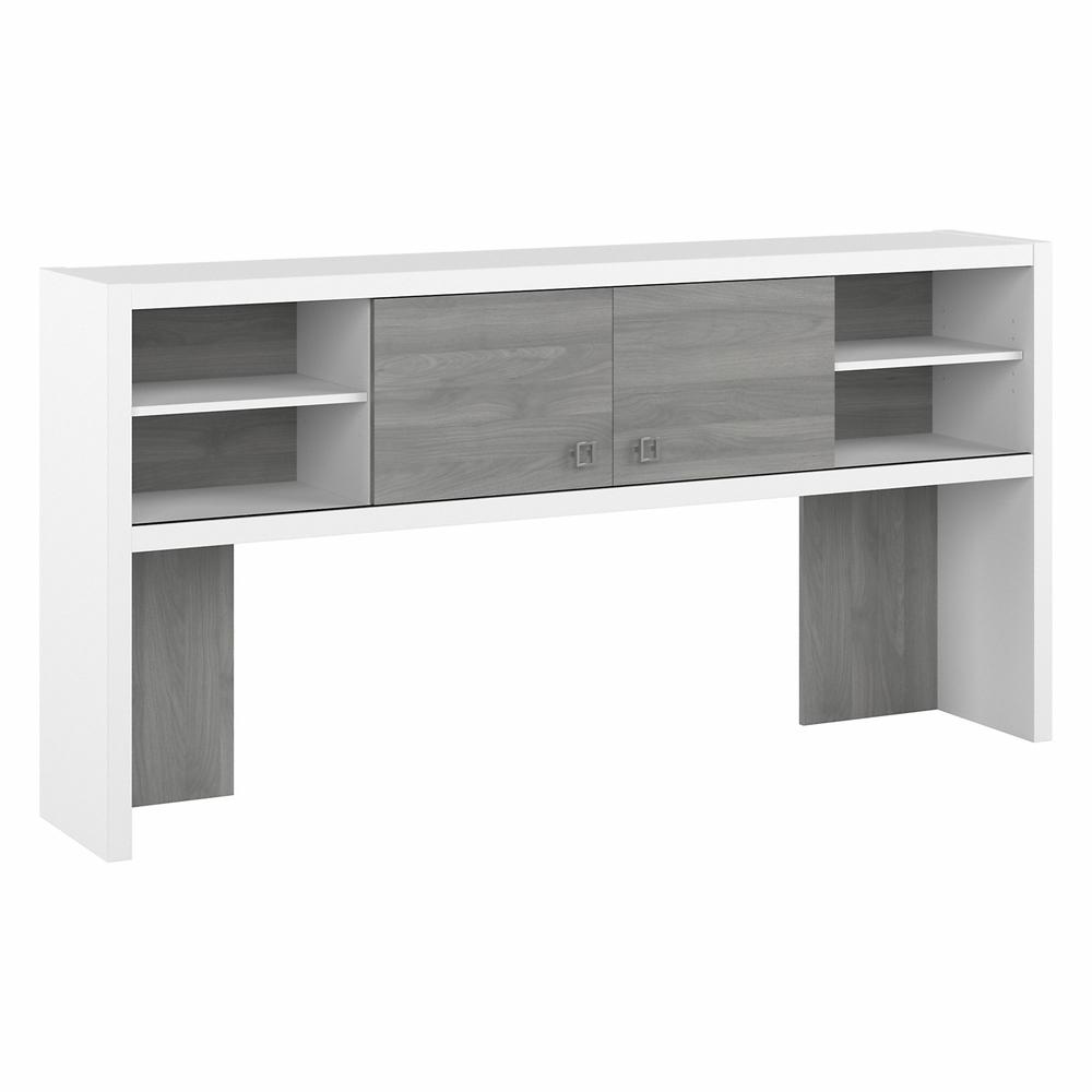 Echo 72W Desk Hutch in Pure White and Modern Gray. Picture 1