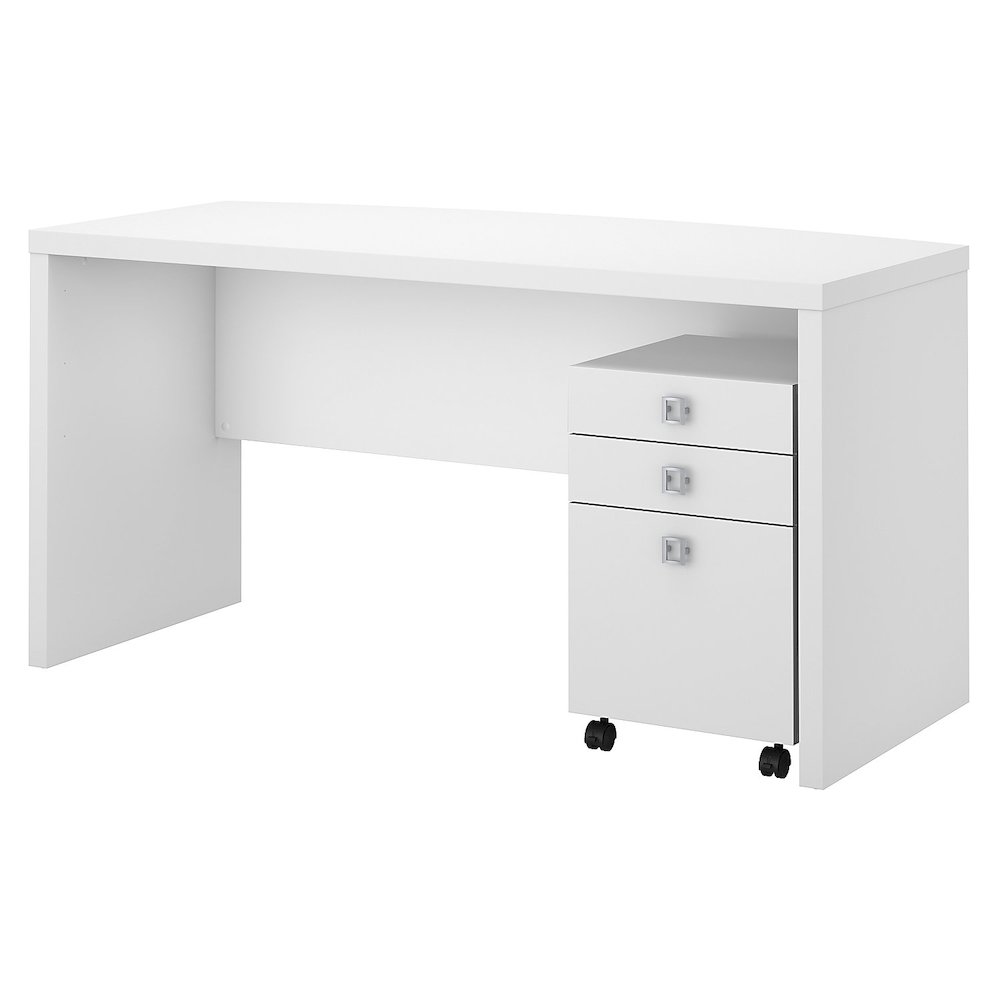 Office by kathy ireland® Echo Bow Front Desk with Mobile File Cabinet. The main picture.