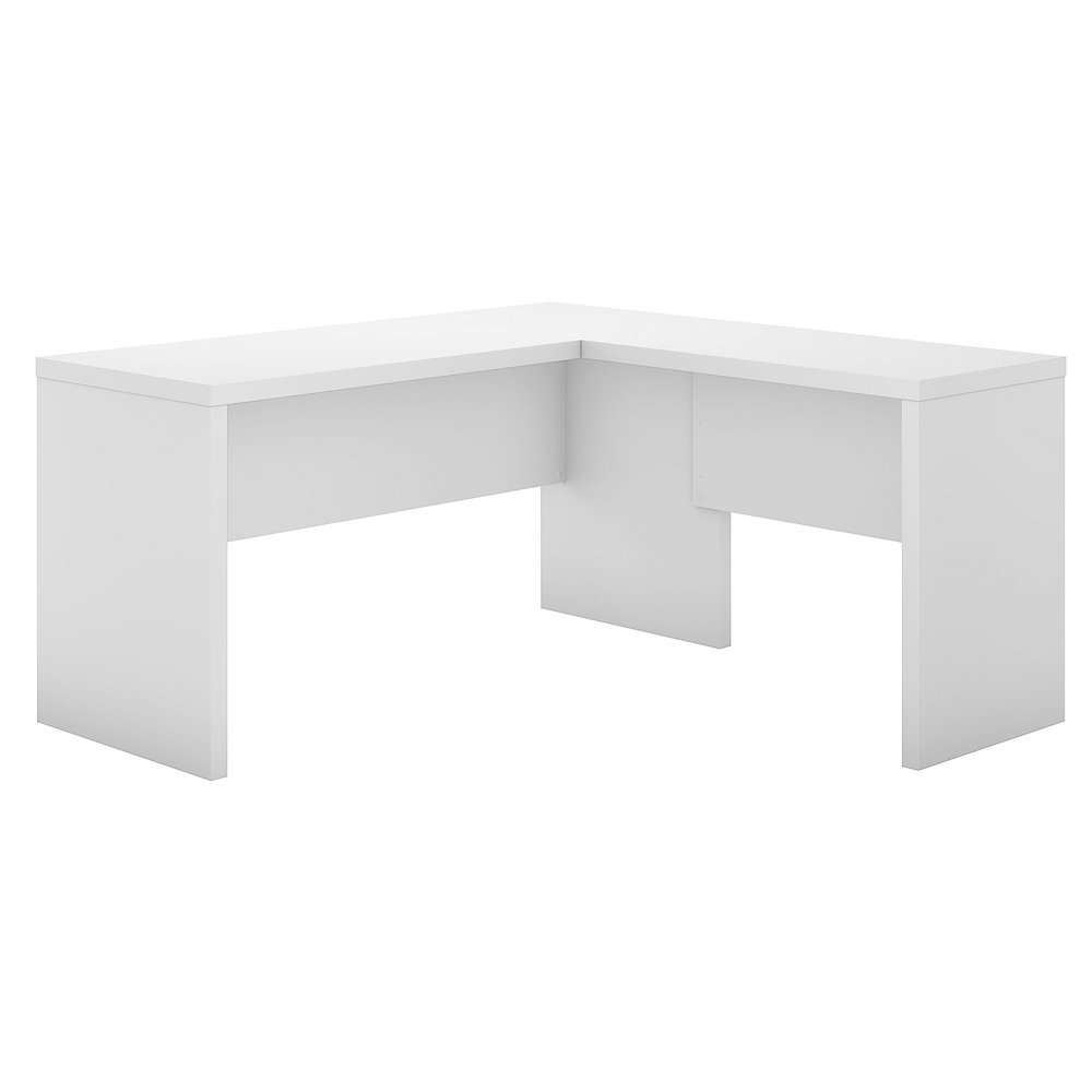Echo L Shaped Desk in Pure White. Picture 1