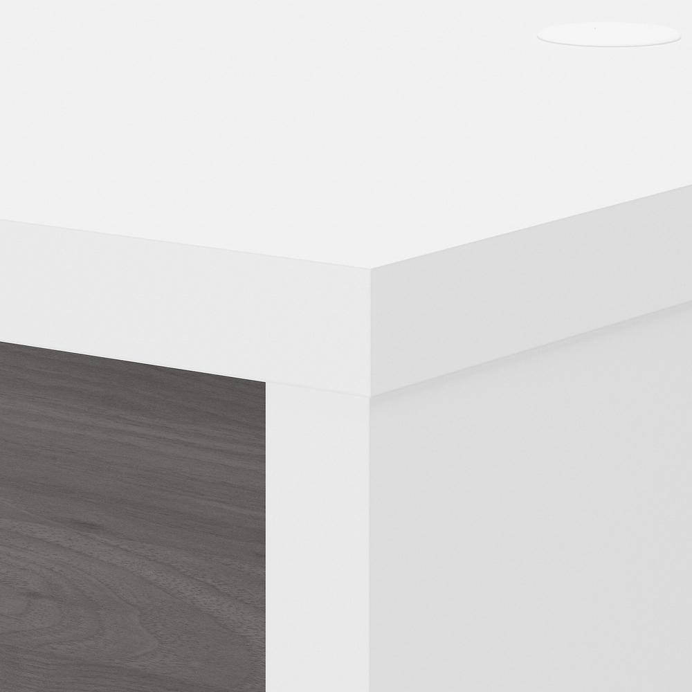 Echo L Shaped Desk in Pure White and Modern Gray. Picture 6