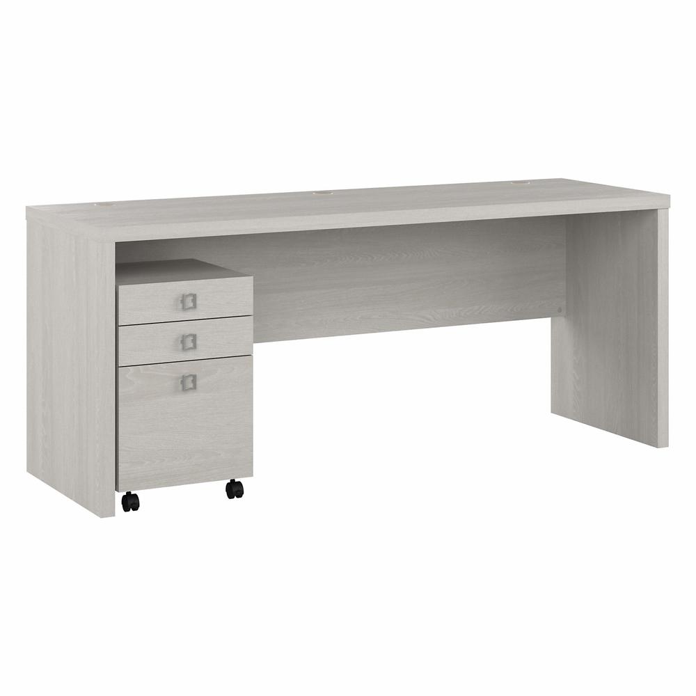 Echo 72W Computer Desk with 3 Drawer Mobile File Cabinet in Gray Sand. Picture 1