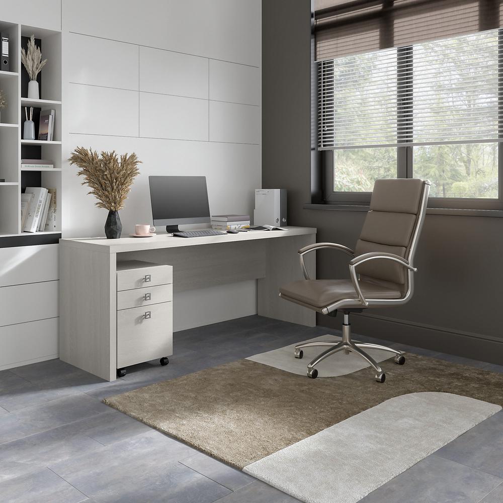Echo 72W Computer Desk with 3 Drawer Mobile File Cabinet in Gray Sand. Picture 4