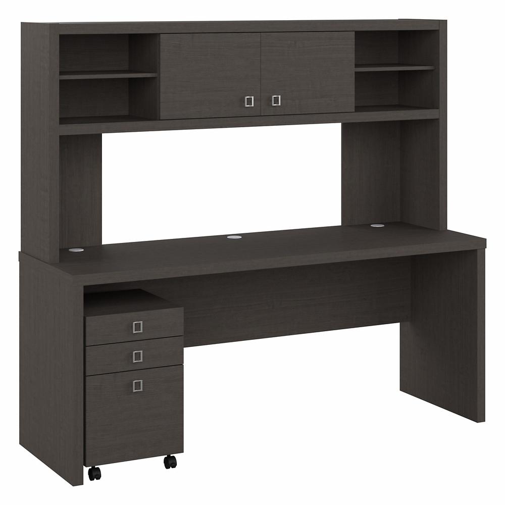 Echo 72W Computer Desk with Hutch and 3 Drawer Mobile File Cab. Picture 1