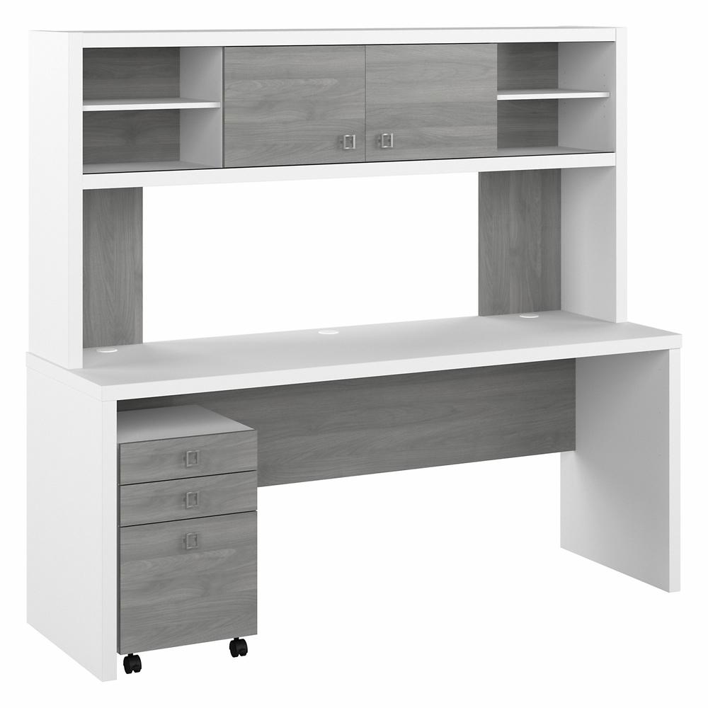 Echo 72W Computer Desk with Hutch and 3 Drawer Mobile File Cab. Picture 1