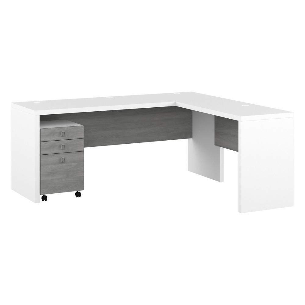 Echo 72W L Shaped Computer Desk with 3 Drawer Mobile File Cab. Picture 1