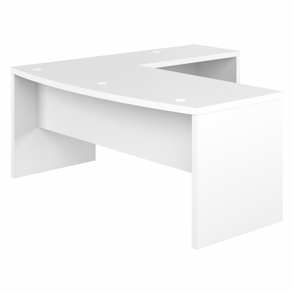 Echo 72W Bow Front L Shaped Desk in Pure White. Picture 1