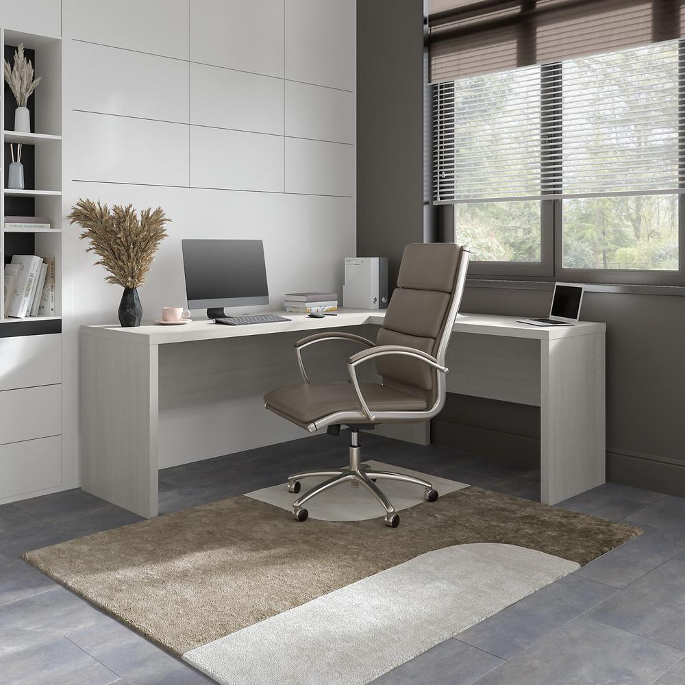 Echo 72W L Shaped Computer Desk in Gray Sand. Picture 2