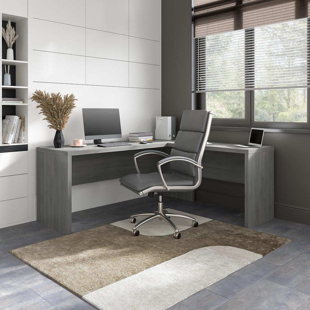 Office by kathy ireland® Echo 72W L Shaped Computer Desk - Modern Gray. Picture 2