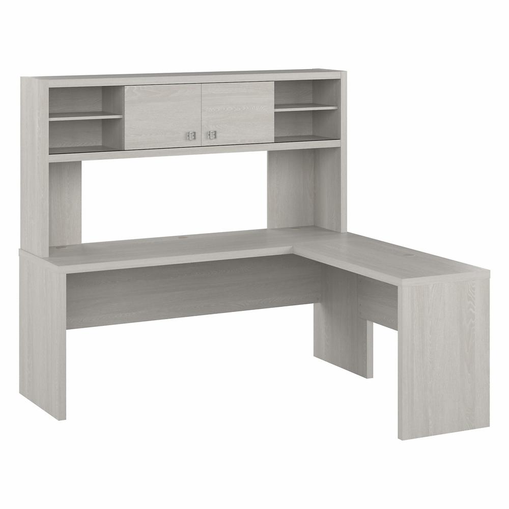 Echo 72W L Shaped Computer Desk with Hutch in Gray Sand. Picture 5