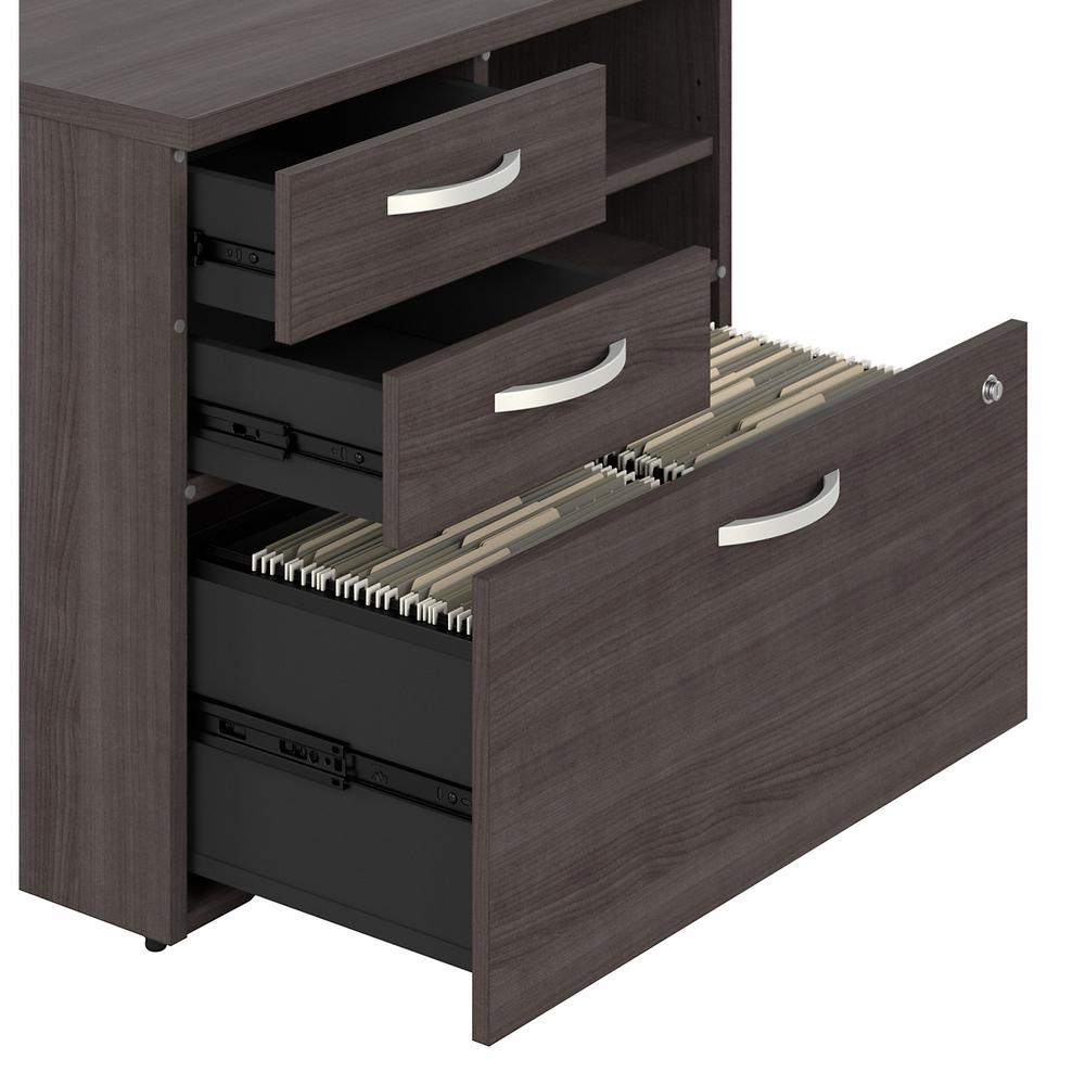 Bush Business Furniture Hybrid Office Storage Cabinet with Drawers and Shelves - Storm Gray. Picture 6
