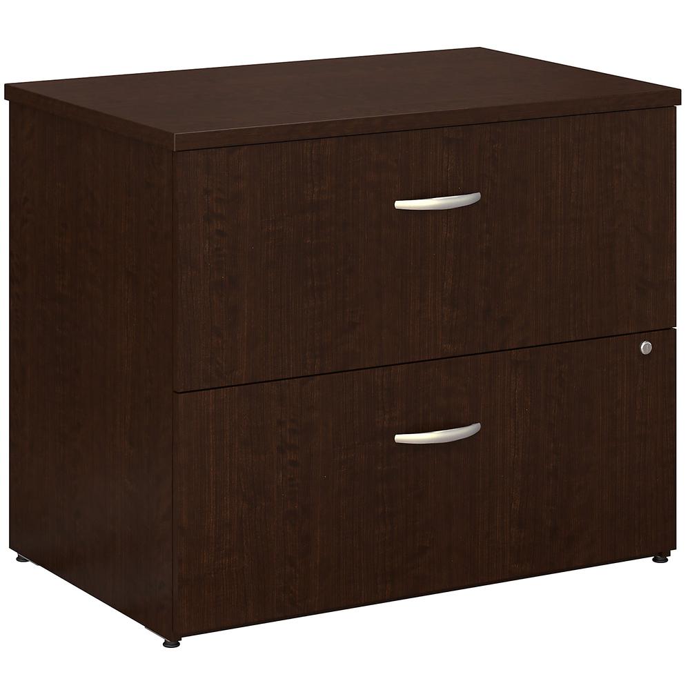 Bush Business Furniture Easy Office Lateral File Cabinet, Mocha Cherry. Picture 1
