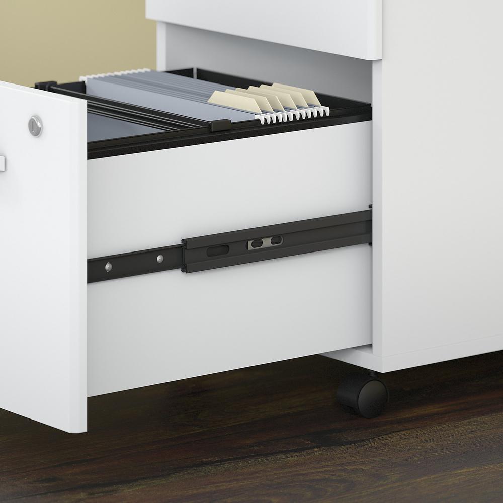 Bush Business Furniture Easy Office 2 Drawer Mobile File Cabinet - Assembled ,White. Picture 4