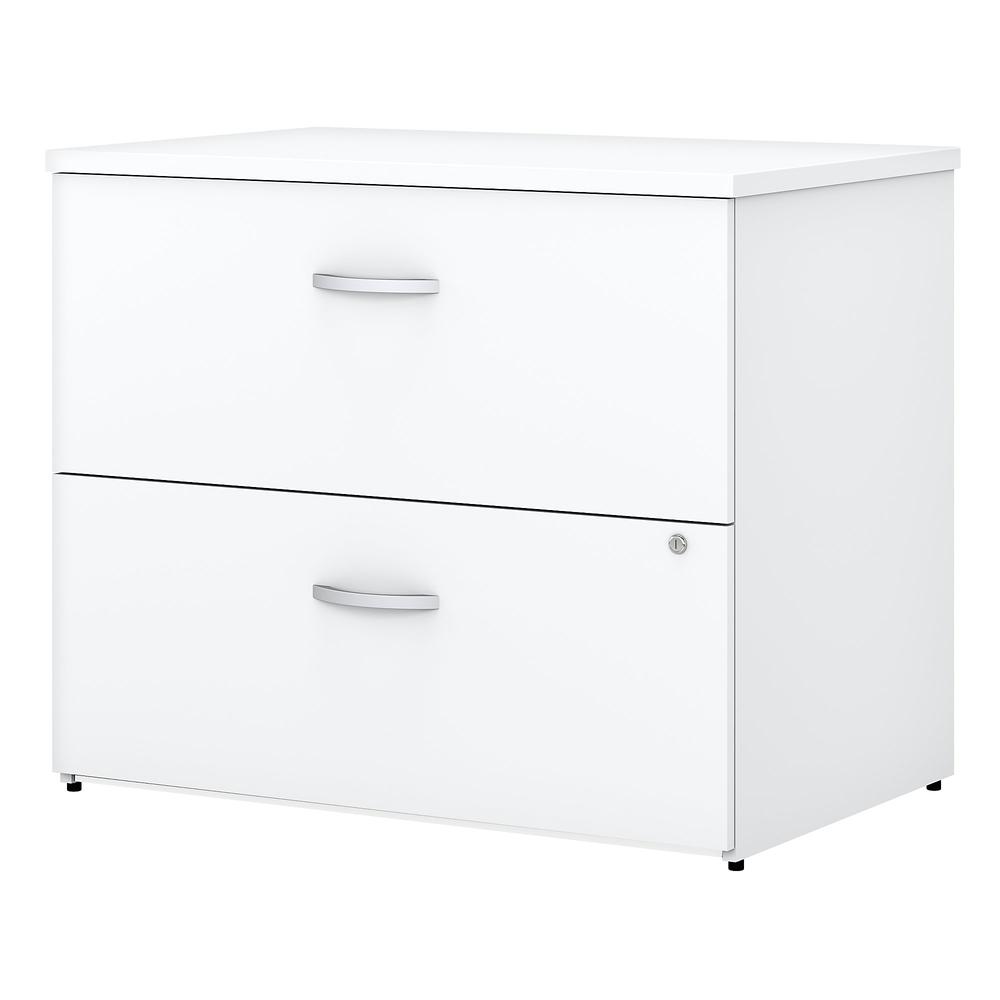 Bush Business Furniture Easy Office 2 Drawer Lateral File Cabinet - Assembled ,White. Picture 1