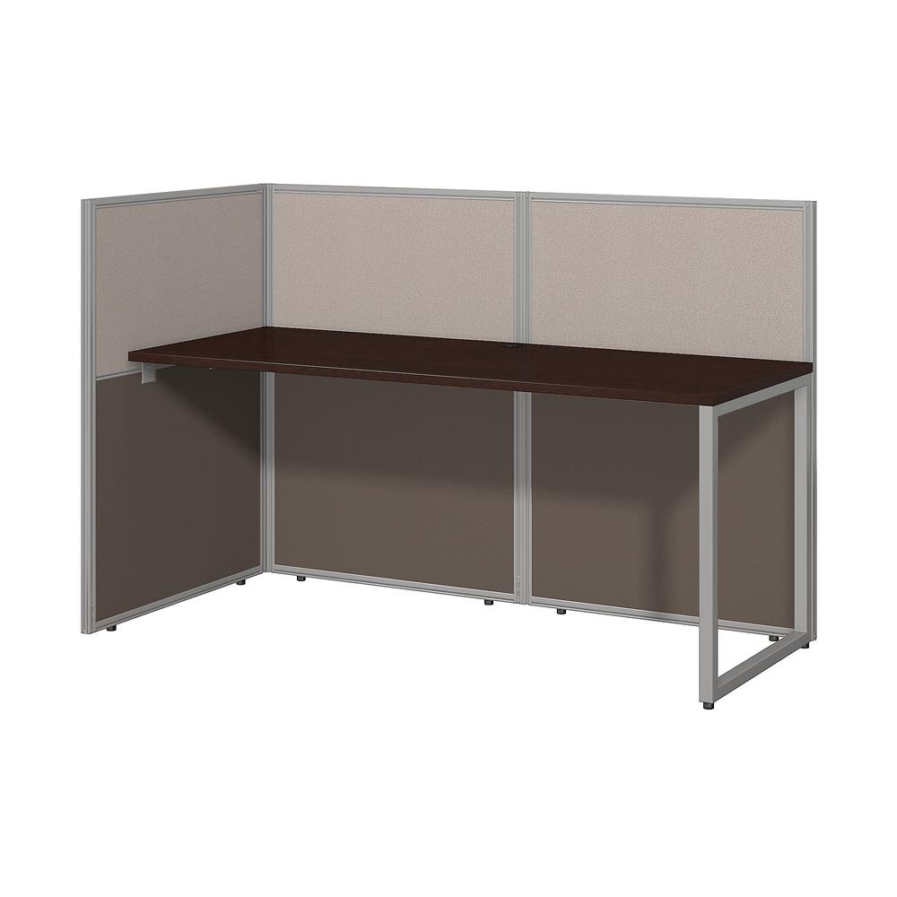 Bush Business Furniture Easy Office 60W Cubicle Desk Workstation with 45H Open Panels, Mocha Cherry. Picture 1