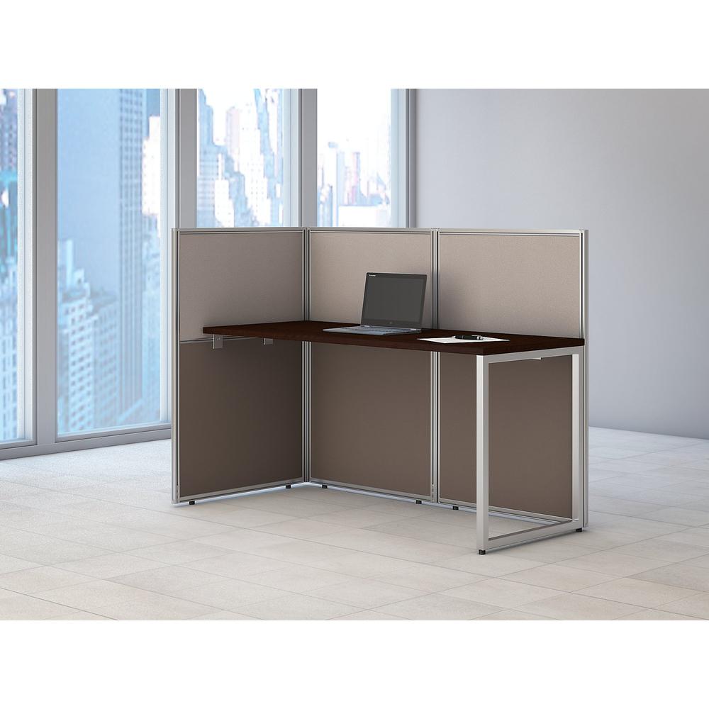 Bush Business Furniture Easy Office 60W Cubicle Desk Workstation with 45H Open Panels, Mocha Cherry. Picture 2