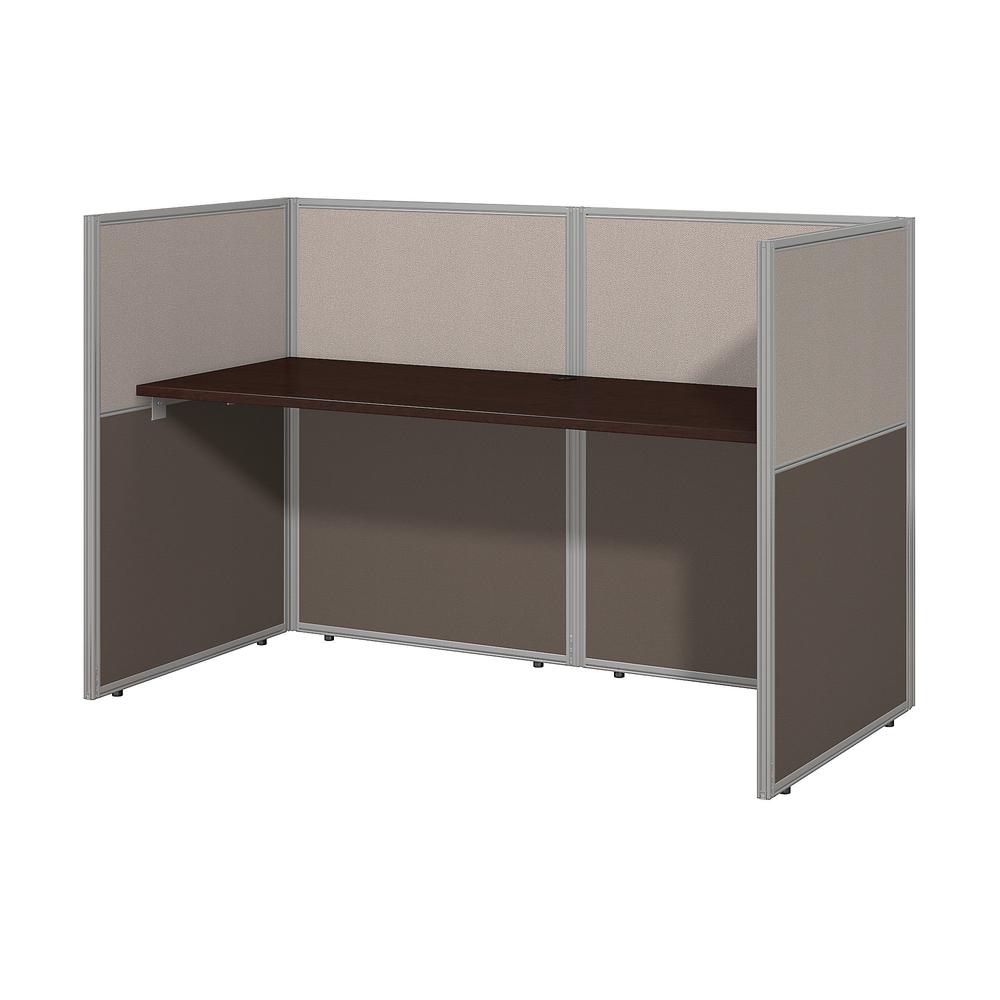 Bush Business Furniture Easy Office 60W Cubicle Desk Workstation with 45H Closed Panels, Mocha Cherry. Picture 1