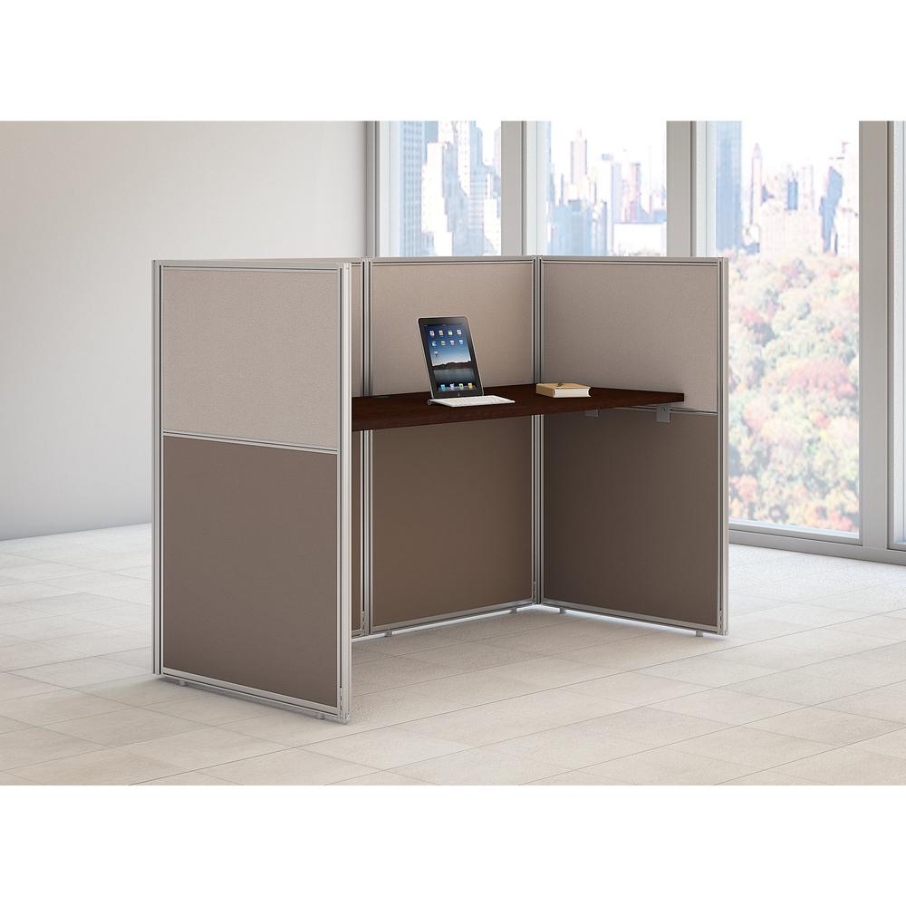 Bush Business Furniture Easy Office 60W Cubicle Desk Workstation with 45H Closed Panels, Mocha Cherry. Picture 2