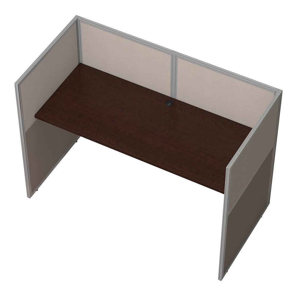 Bush Business Furniture Easy Office 60W Cubicle Desk Workstation with 45H Closed Panels, Mocha Cherry. Picture 3