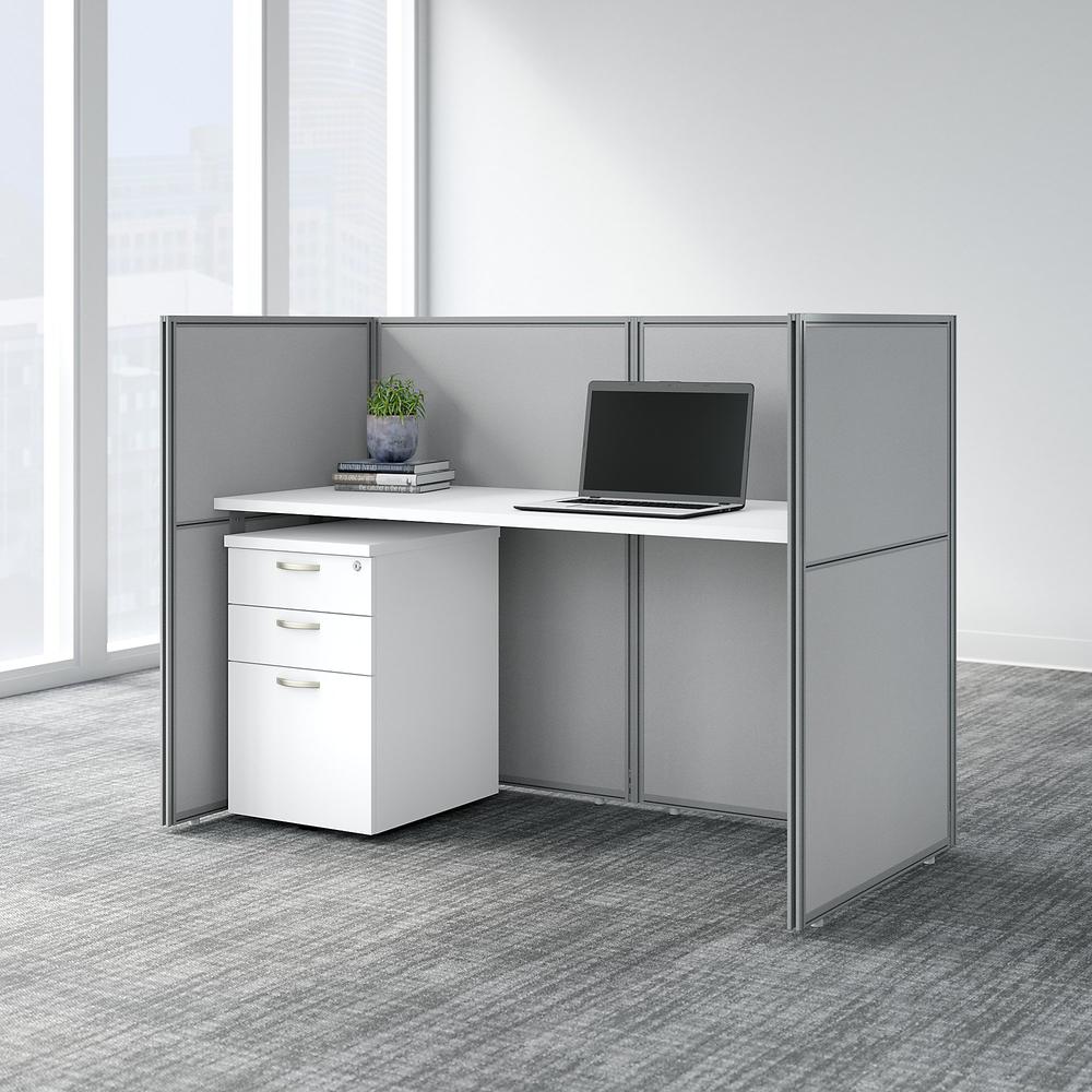 Easy Office Cubicle Desk, File Cabinet and Closed Panels Workstation. Picture 2