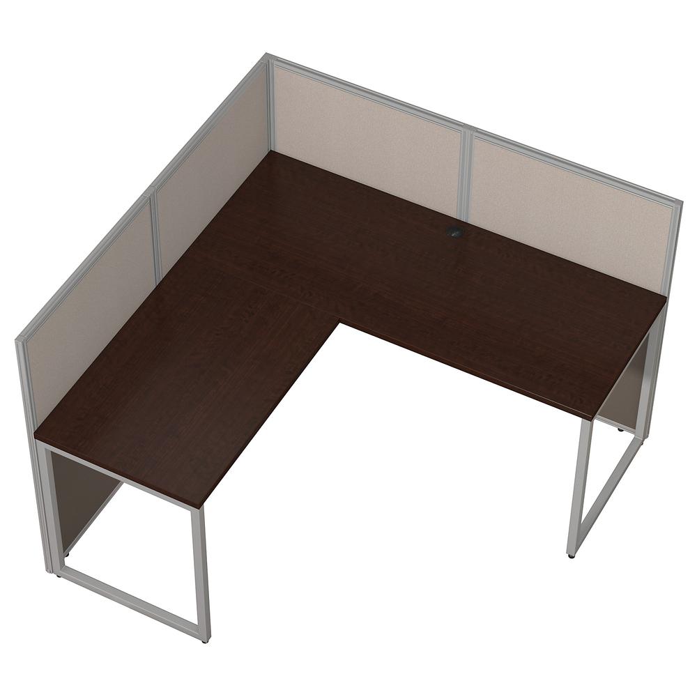 Bush Business Furniture Easy Office 60W L Shaped Cubicle Desk Workstation with 45H Panels, Mocha Cherry. Picture 3