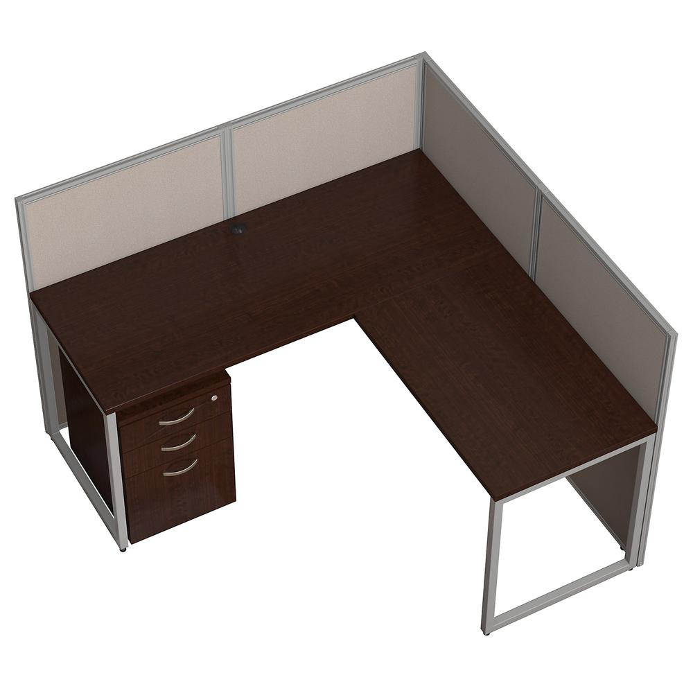 Bush Business Furniture Easy Office 60W L Shaped Cubicle Desk with File Cabinet. Picture 3