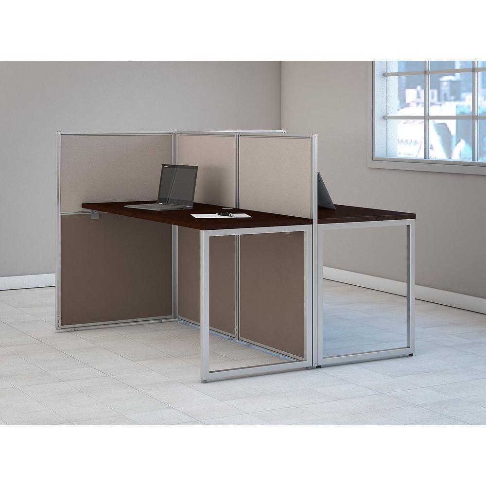 Bush Business Furniture Easy Office 60W 2 Person Cubicle Desk Workstation with 45H Panels, Mocha Cherry. Picture 2