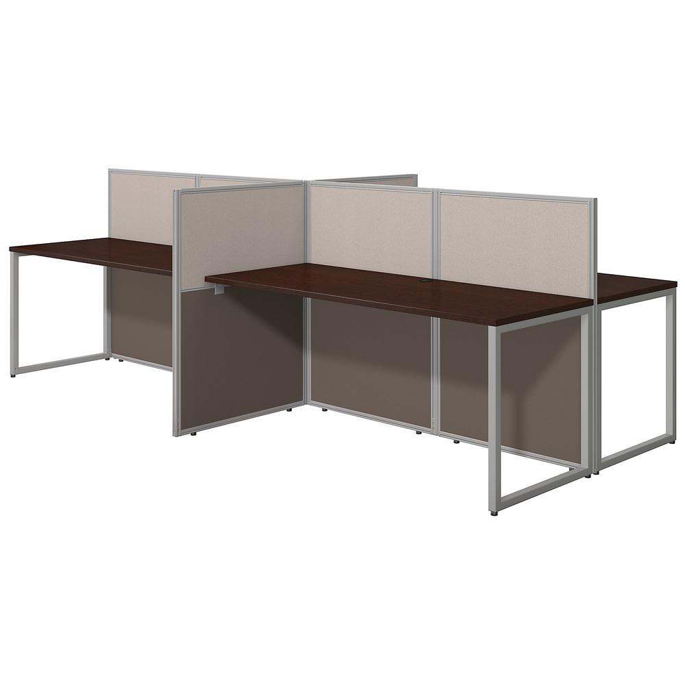 Bush Business Furniture Easy Office 60W 4 Person Cubicle Desk Workstation with 45H Panels, Mocha Cherry. The main picture.
