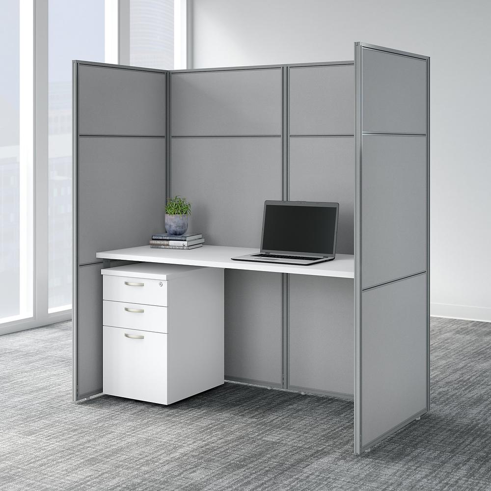 Easy Office Cubicle Desk, File Cabinet and Closed Panels Workstation. Picture 2