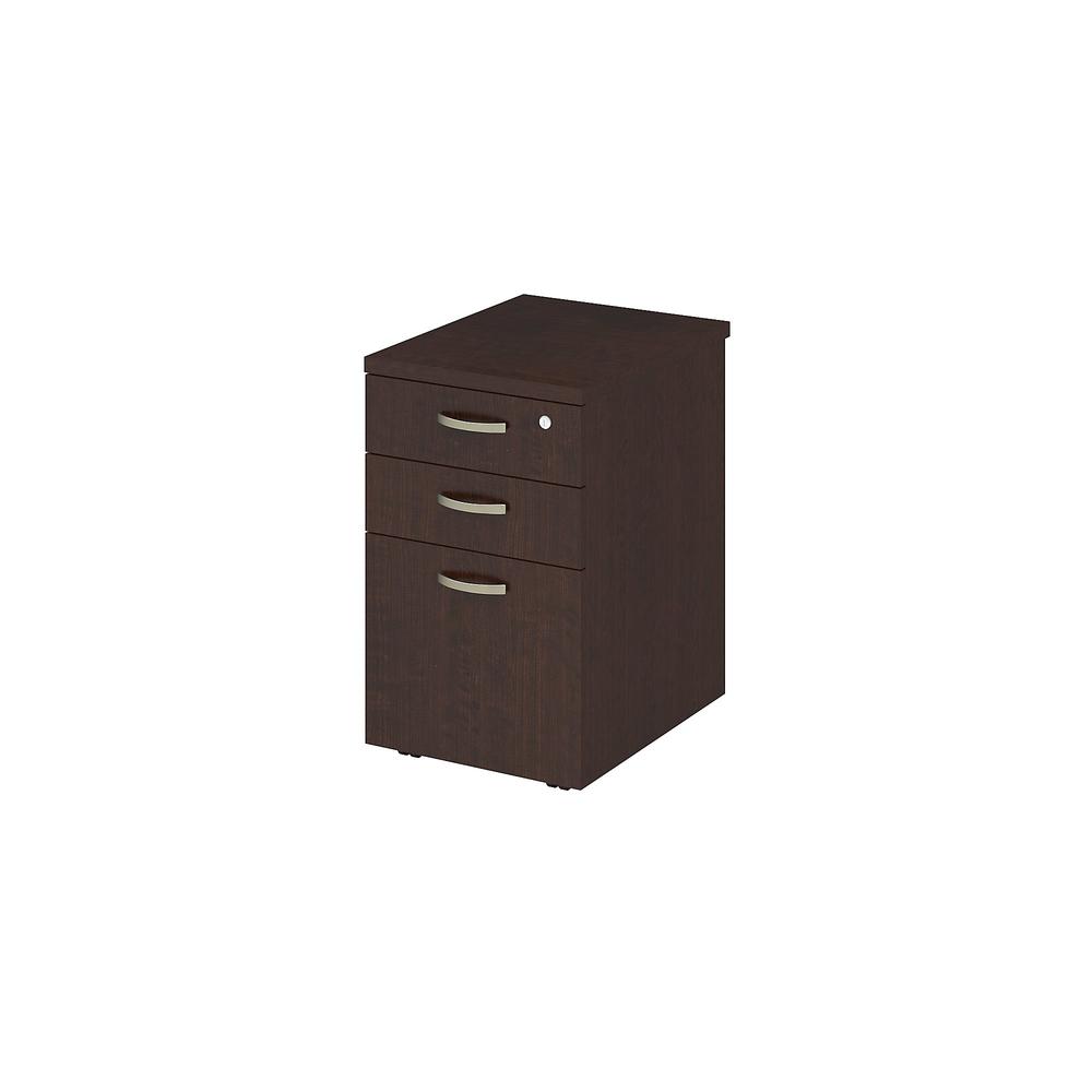 Bush Business Furniture Easy Office 3 Drawer Mobile File Cabinet, Mocha Cherry. Picture 1