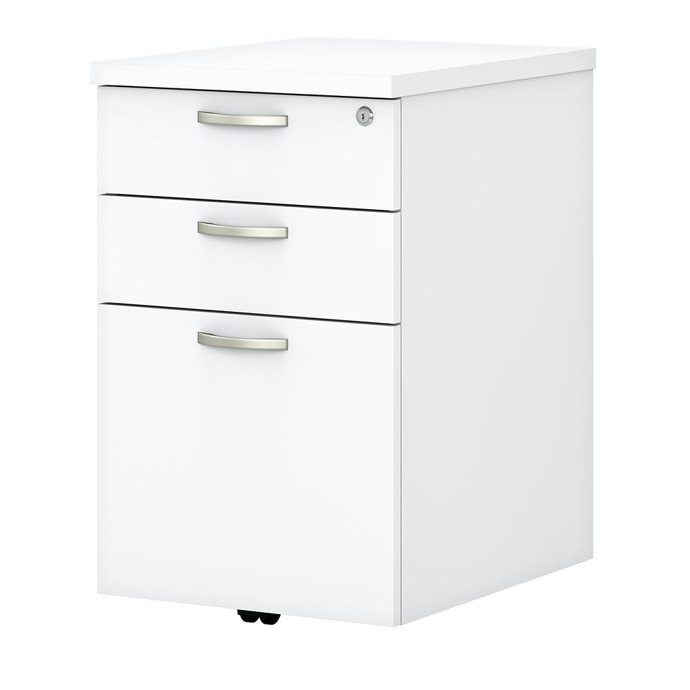 Bush Business Furniture Easy Office 3 Drawer Mobile File Cabinet ,Pure White. Picture 1