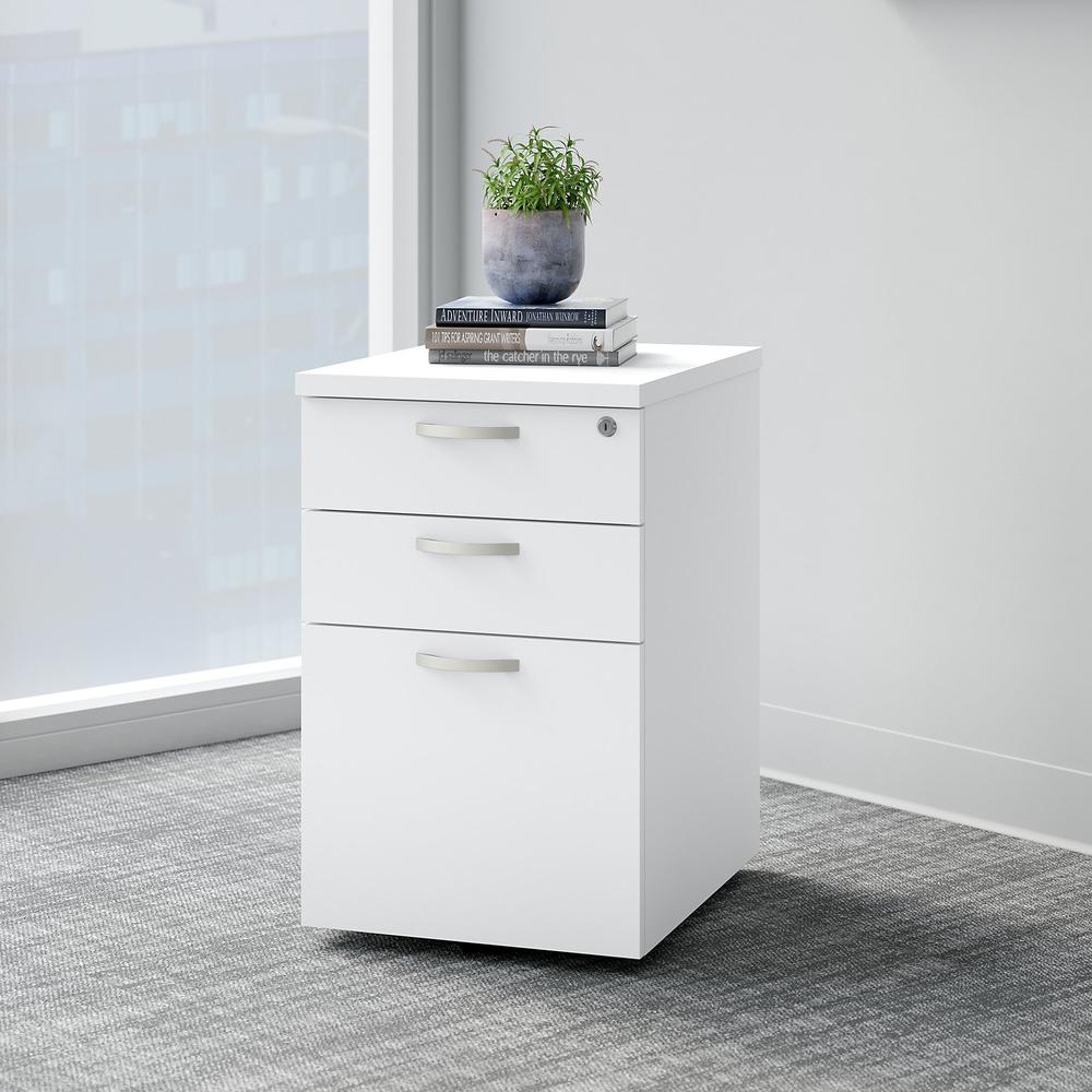 Bush Business Furniture Easy Office 3 Drawer Mobile File Cabinet ,Pure White. Picture 2