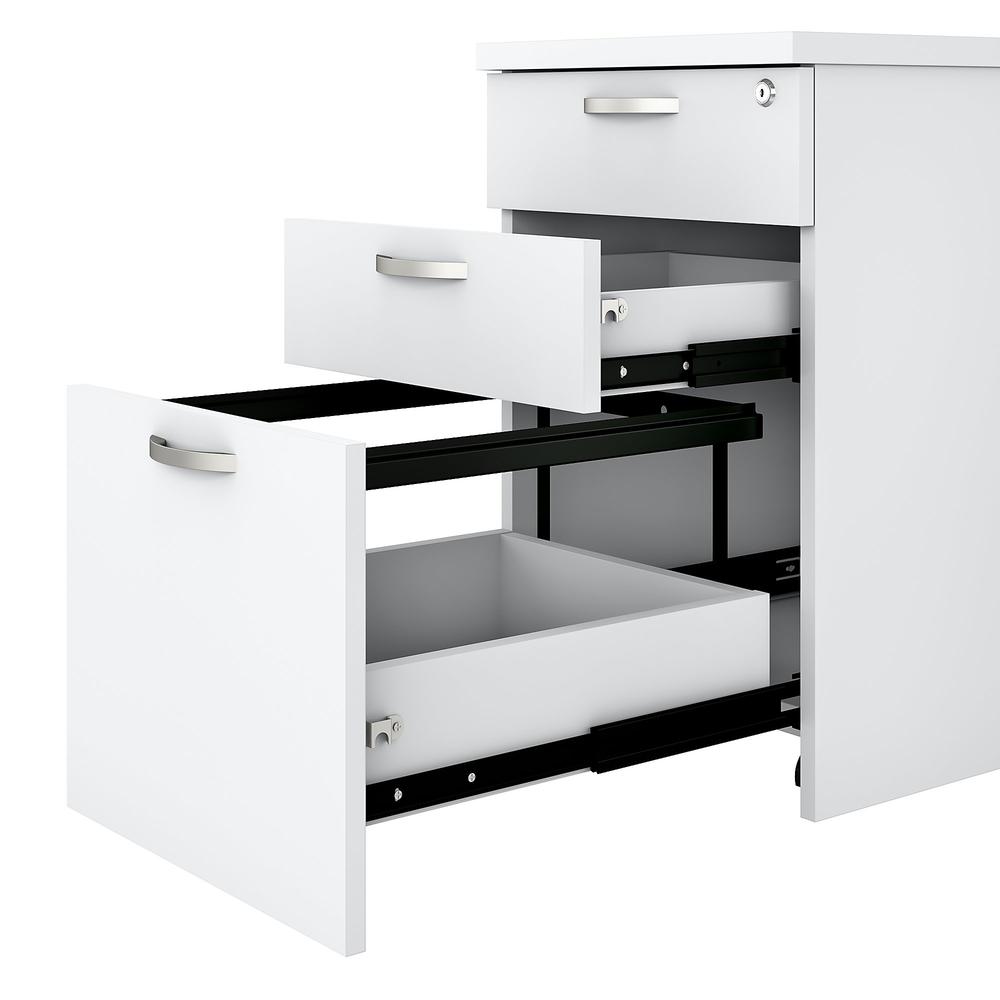 Bush Business Furniture Easy Office 3 Drawer Mobile File Cabinet ,Pure White. Picture 4