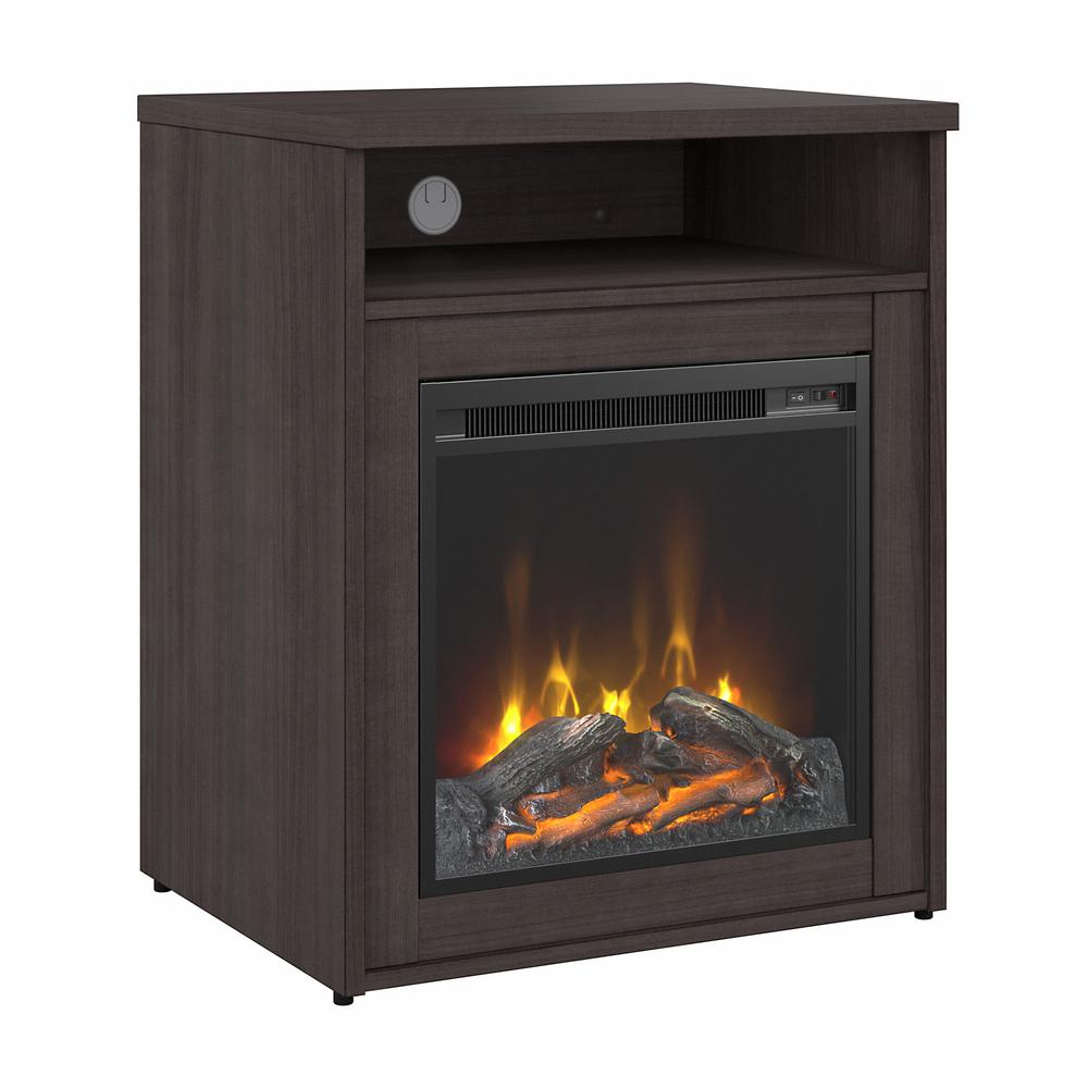Bush Business Furniture Studio C 24W Electric Fireplace with Shelf - Storm Gray. Picture 1