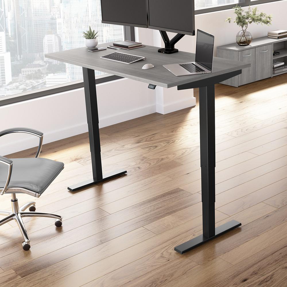 Move 40 Series by Bush Business Furniture 60W x 30D Electric Height Adjustable Standing Desk Platinum Gray/Black Powder Coat. Picture 2