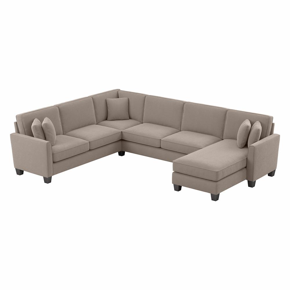 Bush Furniture Flare 128W U Shaped Sectional Couch with Reversible Chaise Lounge. Picture 1