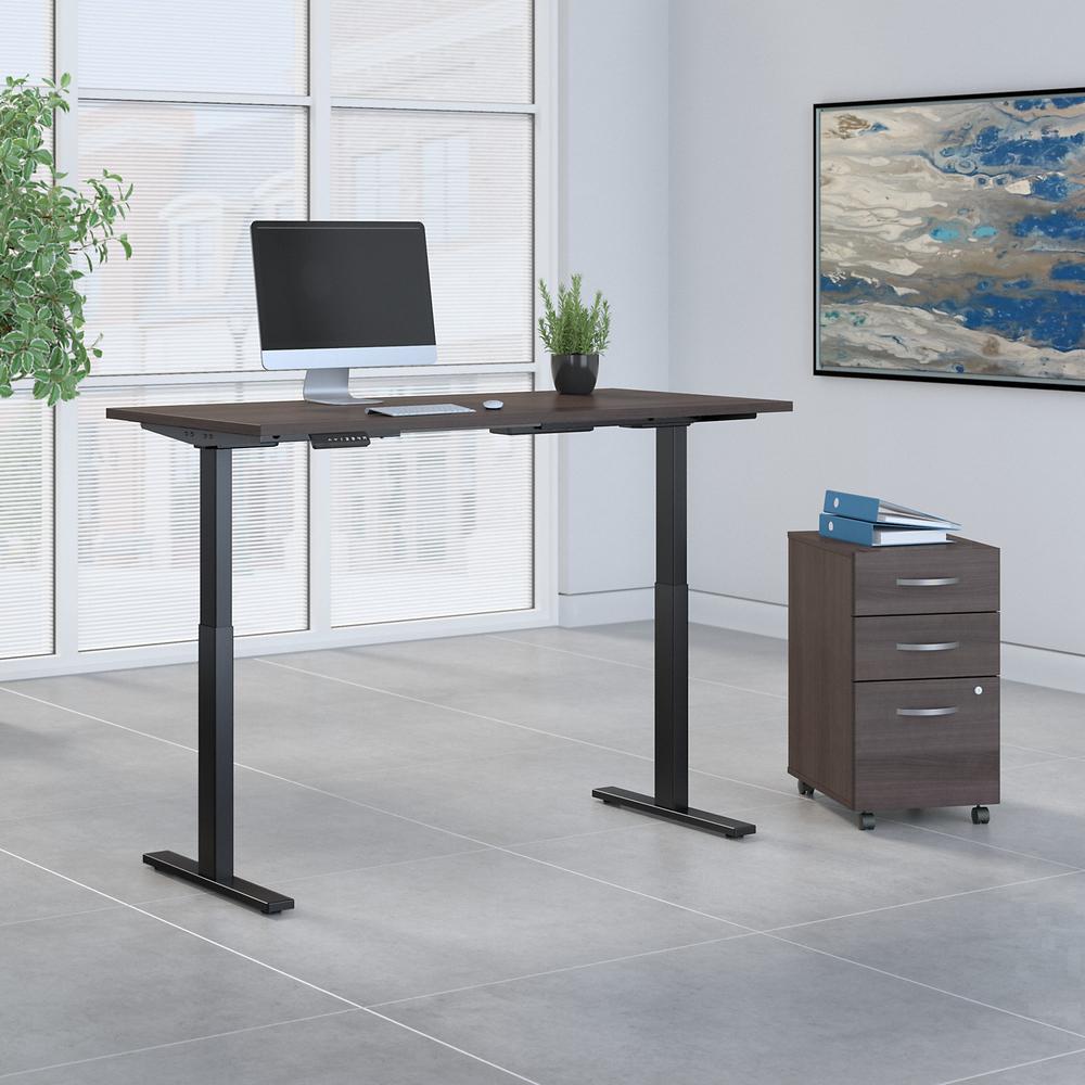 Move 60 Series by 60W x 30D Height Adjustable Standing Desk with Storage, Storm Gray/Black Powder Coat. Picture 2