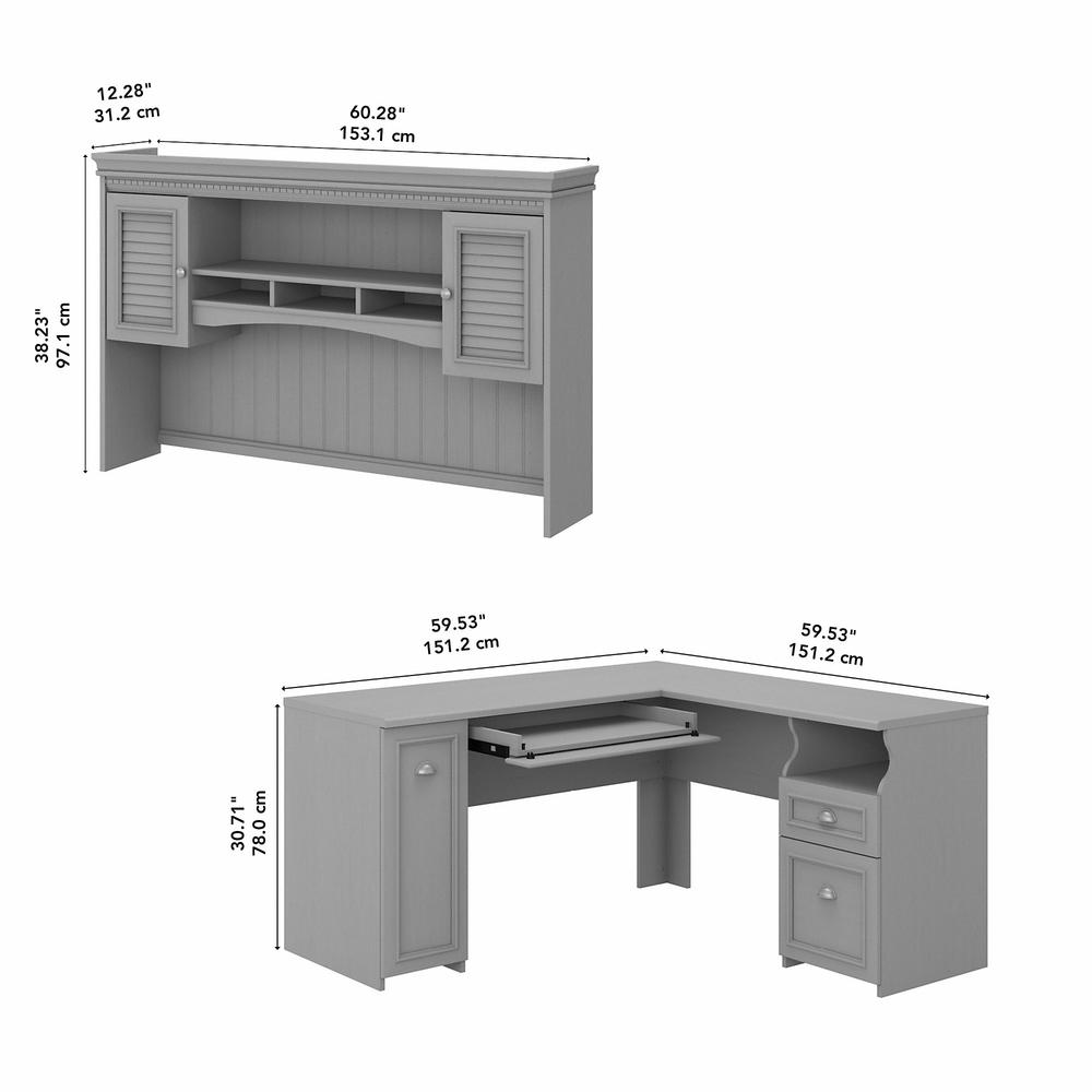 Bush Furniture Fairview 60W - L Shaped Desk with Hutch. Picture 6