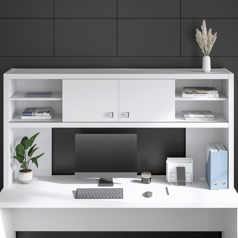 Echo 72W Desk Hutch in Pure White. Picture 2
