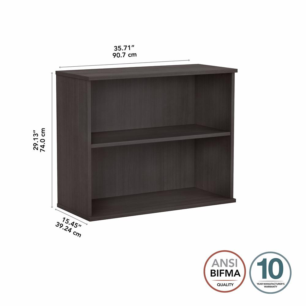 Bush Business Furniture Hybrid Small 2 Shelf Bookcase - Storm Gray. Picture 5
